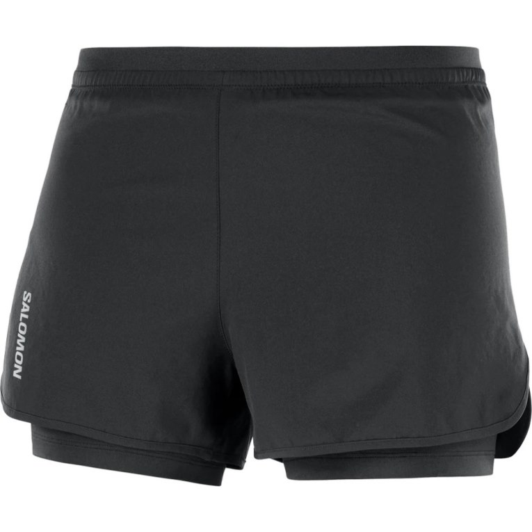 Black Salomon Cross 2in1 Women's Running Shorts | IE HS1085